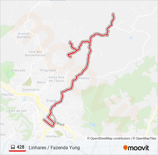 Mapa da linha 428 de ônibus