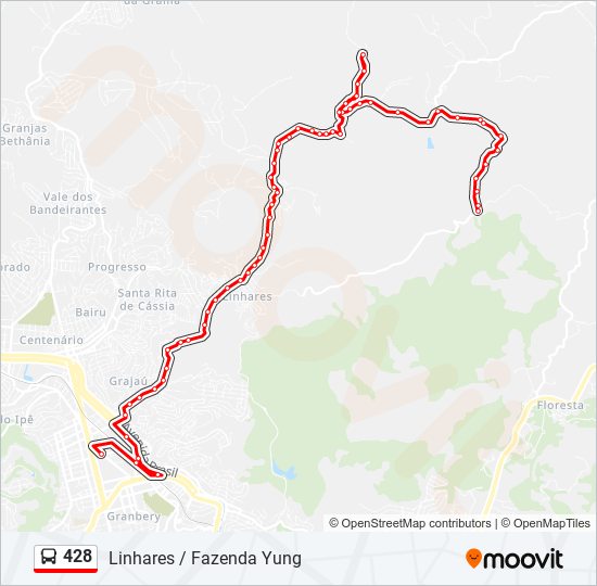 Mapa da linha 428 de ônibus