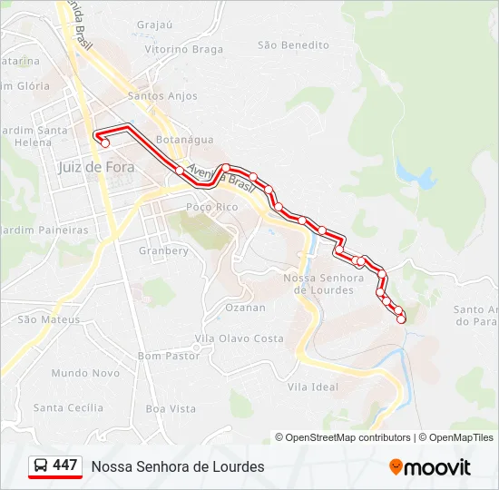 447 Bus Line Map