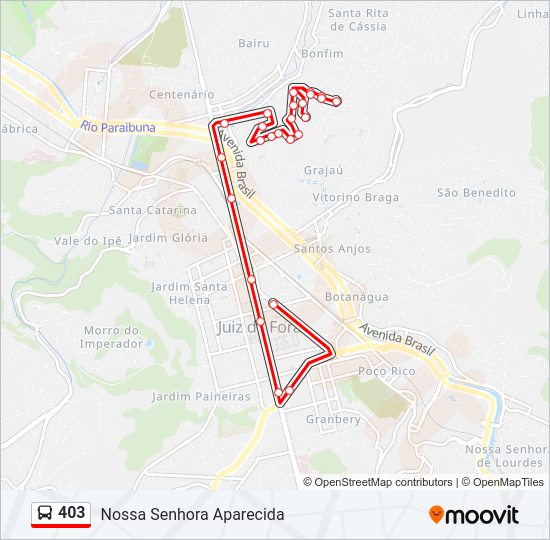 Mapa da linha 403 de ônibus