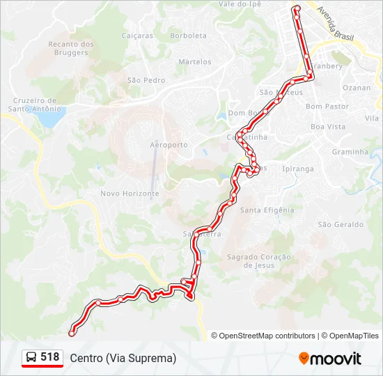 518 Bus Line Map