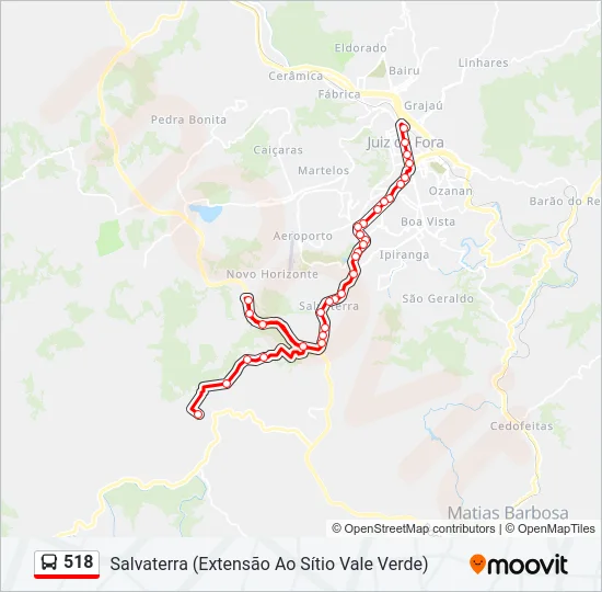518 Bus Line Map