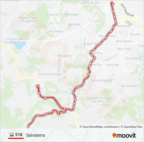 518 Bus Line Map