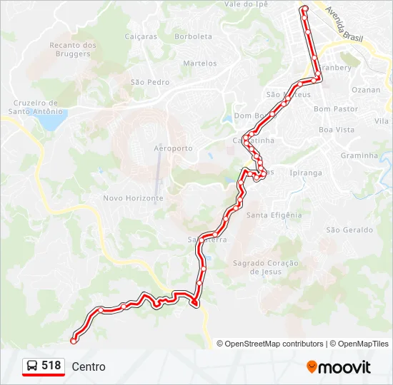 518 Bus Line Map