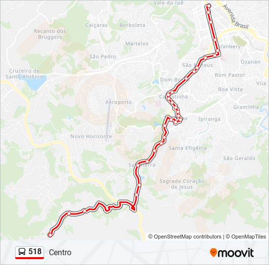 518 bus Line Map