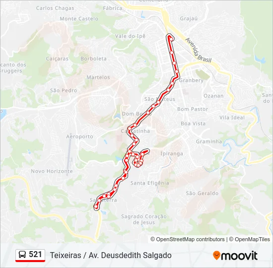 521 Bus Line Map