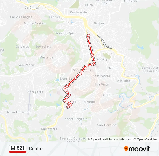 521 Bus Line Map