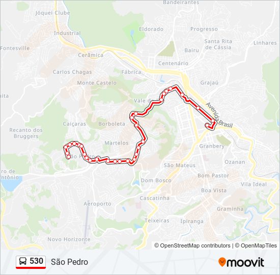 530 bus Line Map