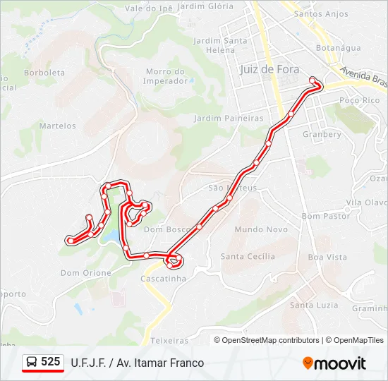 525 Bus Line Map