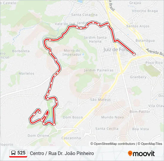 525 Bus Line Map