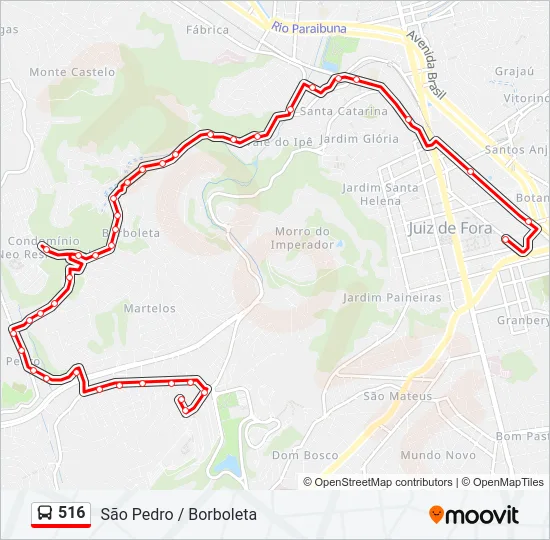 516 Bus Line Map