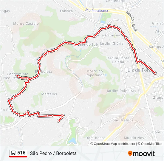 516 Bus Line Map