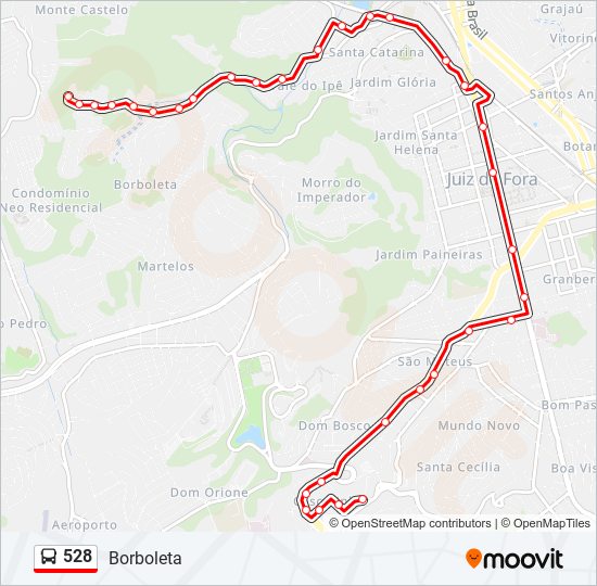 Mapa da linha 528 de ônibus