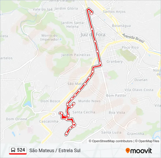 524 Bus Line Map