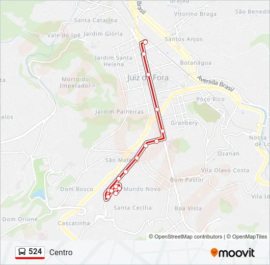 524 Bus Line Map