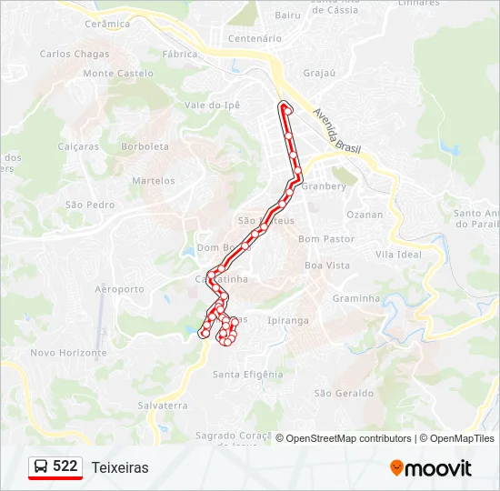 522 Bus Line Map
