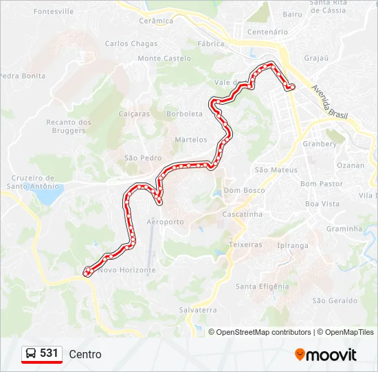 531 Bus Line Map