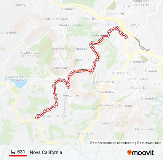 531 Bus Line Map