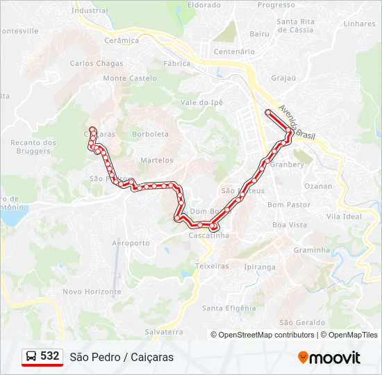 532 Bus Line Map