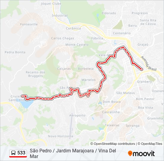 533 bus Line Map