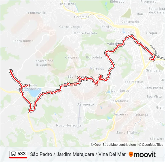 533 Bus Line Map
