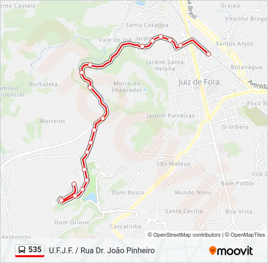 535 Bus Line Map