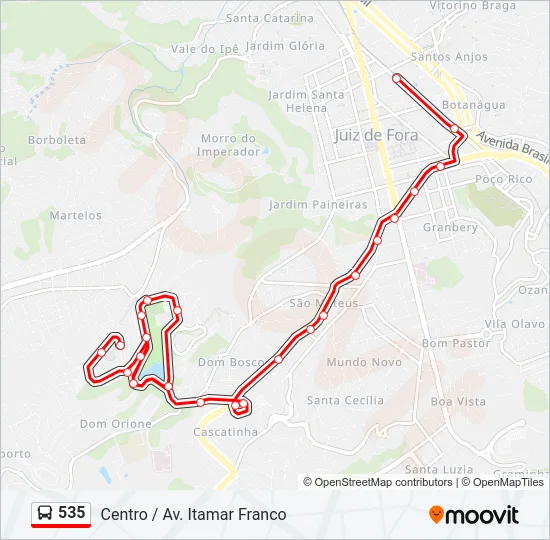 535 Bus Line Map