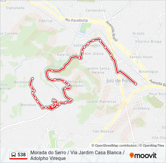 538 Bus Line Map