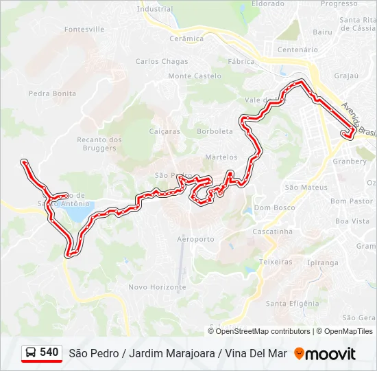540 Bus Line Map