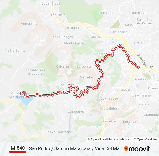 540 Bus Line Map