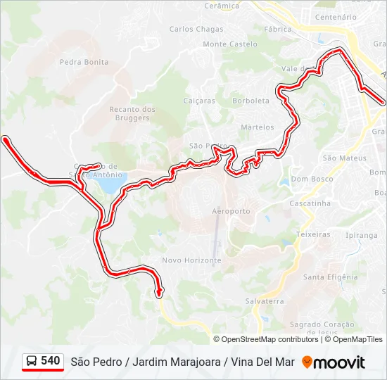 540 Bus Line Map