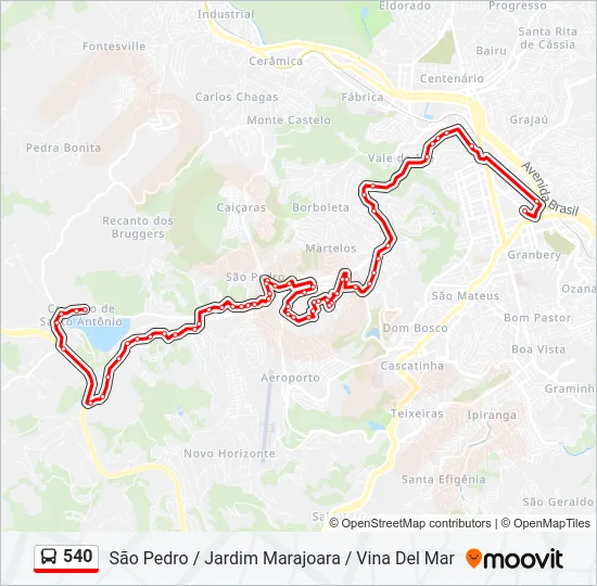 540 Bus Line Map