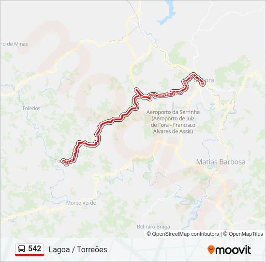 542 Bus Line Map