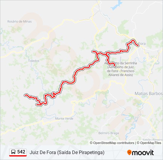 542 bus Line Map