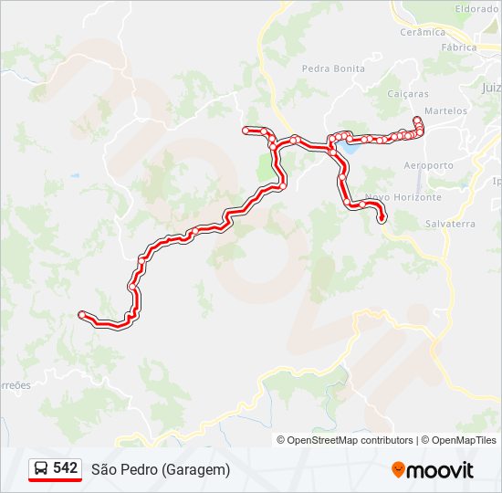 Mapa de 542 de autobús