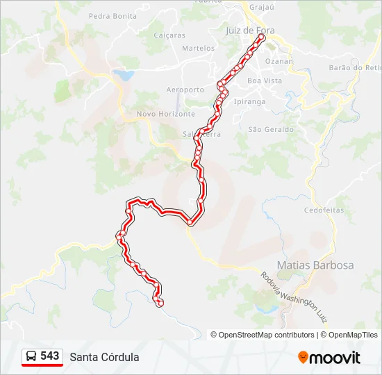 543 Bus Line Map