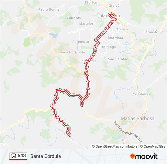 Mapa de 543 de autobús