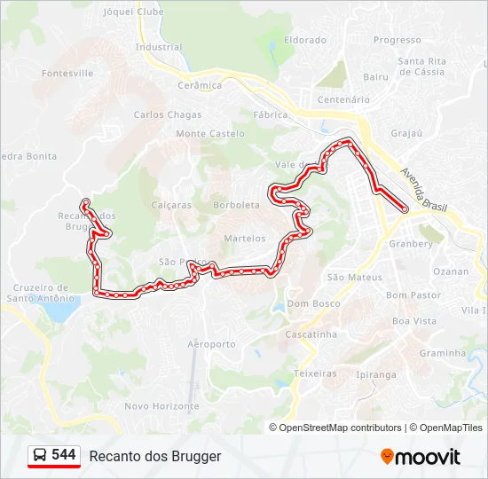 544 Bus Line Map