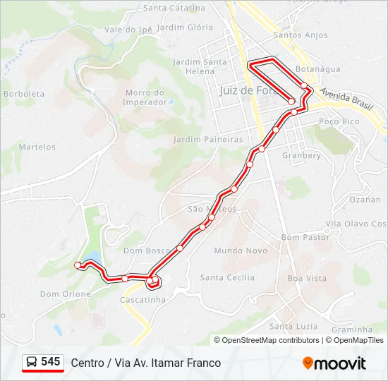 545 Bus Line Map