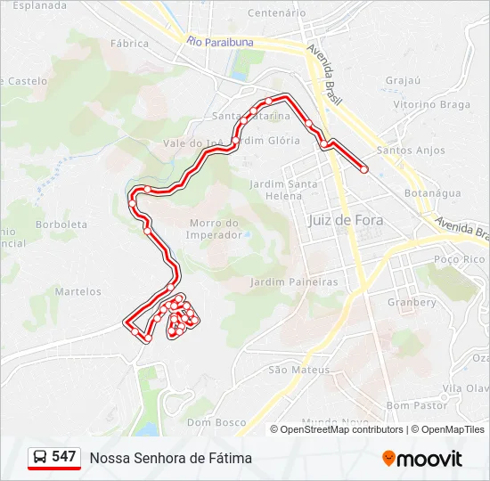547 Bus Line Map