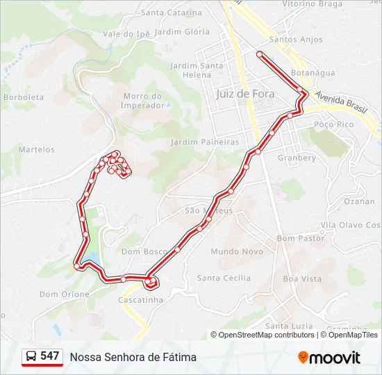 547 Bus Line Map