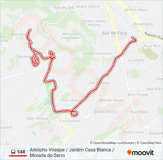 548 Bus Line Map