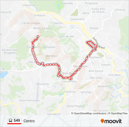 549 Bus Line Map