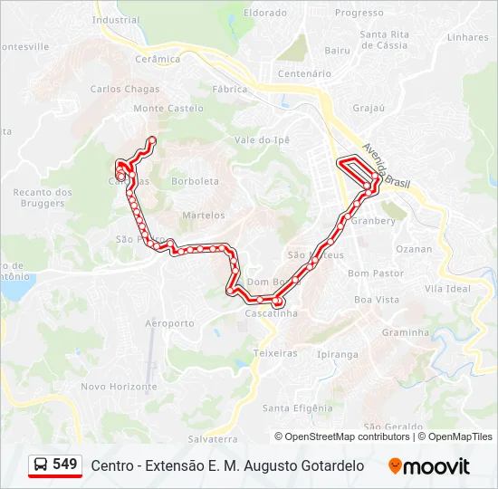549 Bus Line Map
