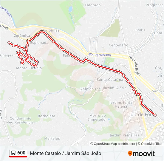 600 Bus Line Map