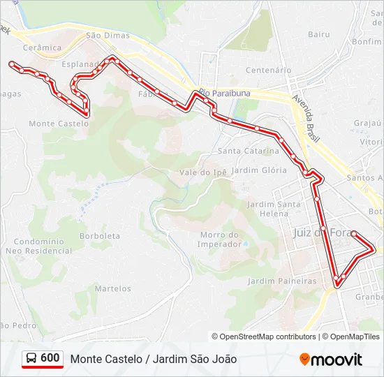 600 Bus Line Map