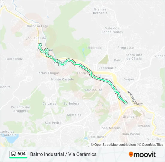 604 Bus Line Map