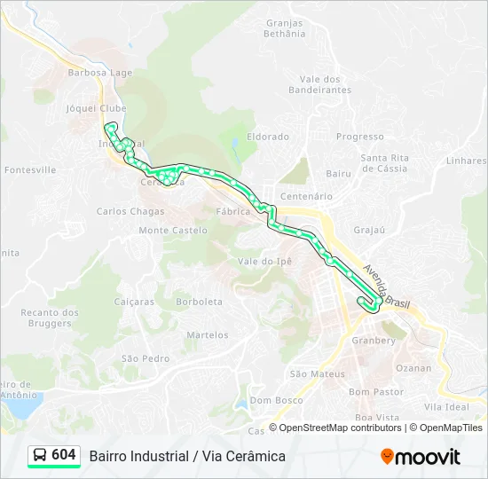 604 Bus Line Map