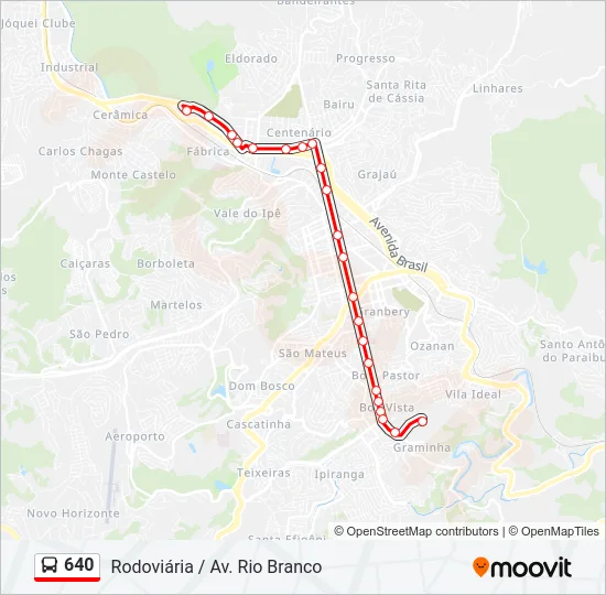 640 Bus Line Map
