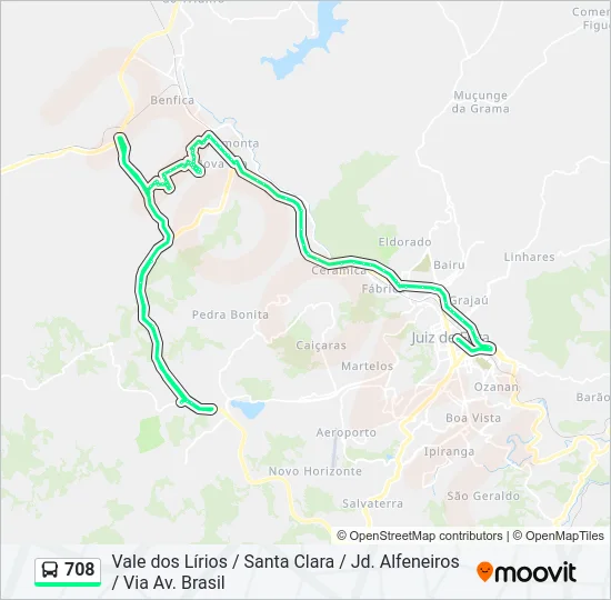708 Bus Line Map
